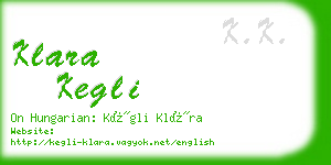 klara kegli business card